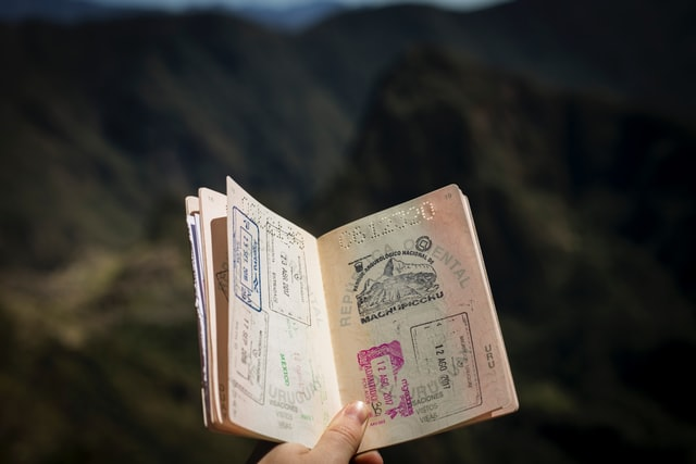 A passport with a visa
