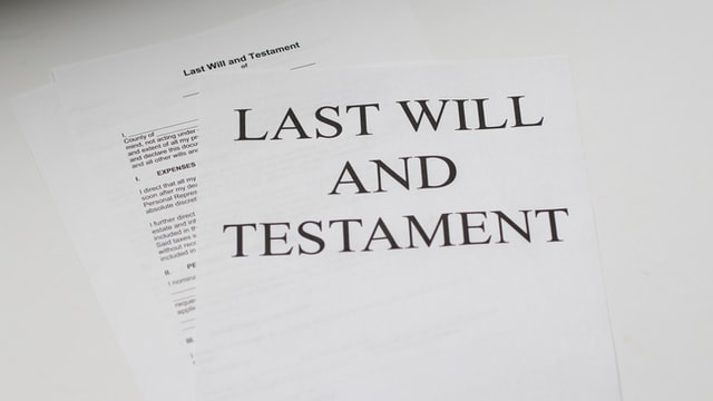 Closeup of a will and testament
