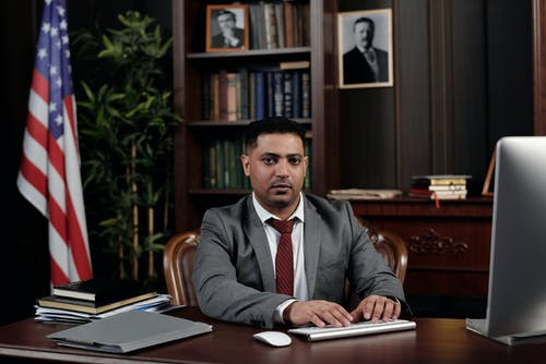 A professional civil litigation lawyer in an office