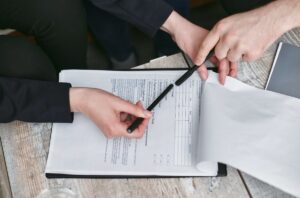 A Family Lawyer inspecting documents