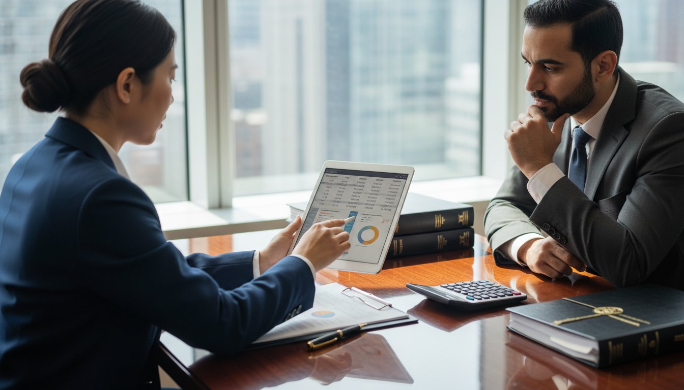 Civil litigation lawyer discussing legal fees in Brampton