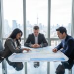 Commercial real estate lawyer advising business client in Mississauga