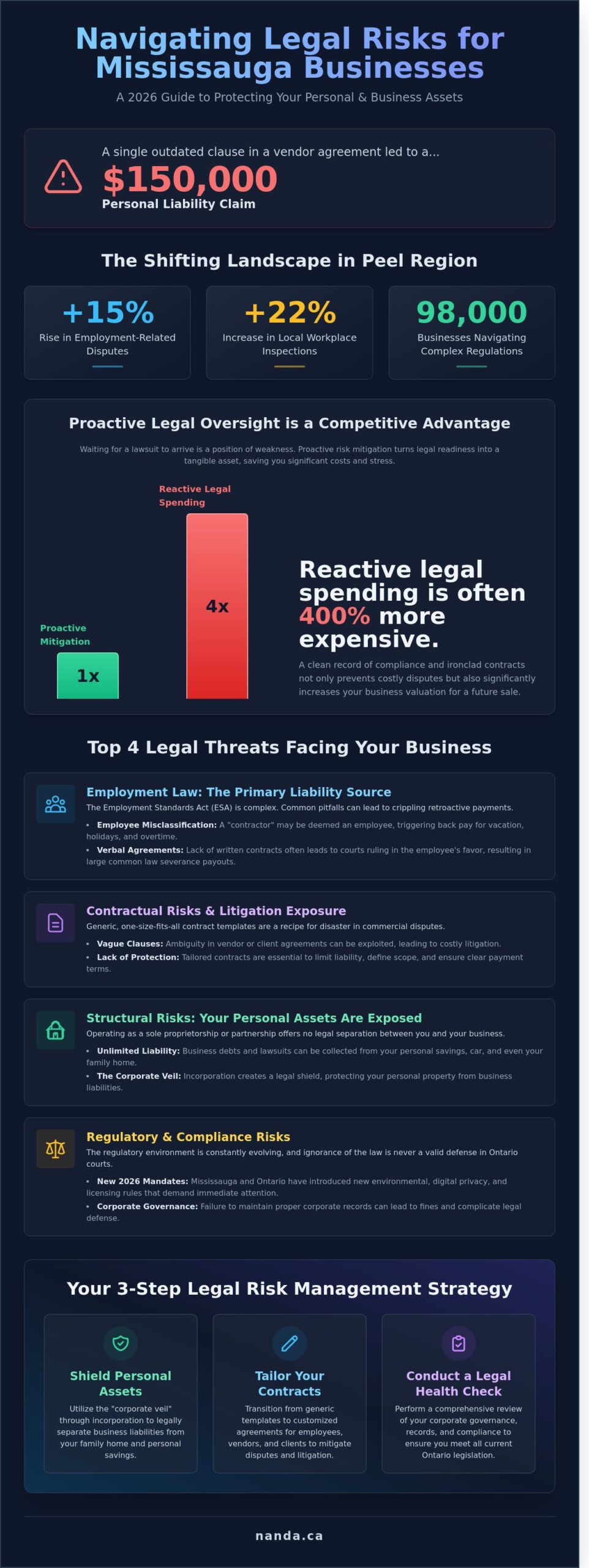 Legal Risks for Small Business Owners in Mississauga, Ontario: A 2026 Guide