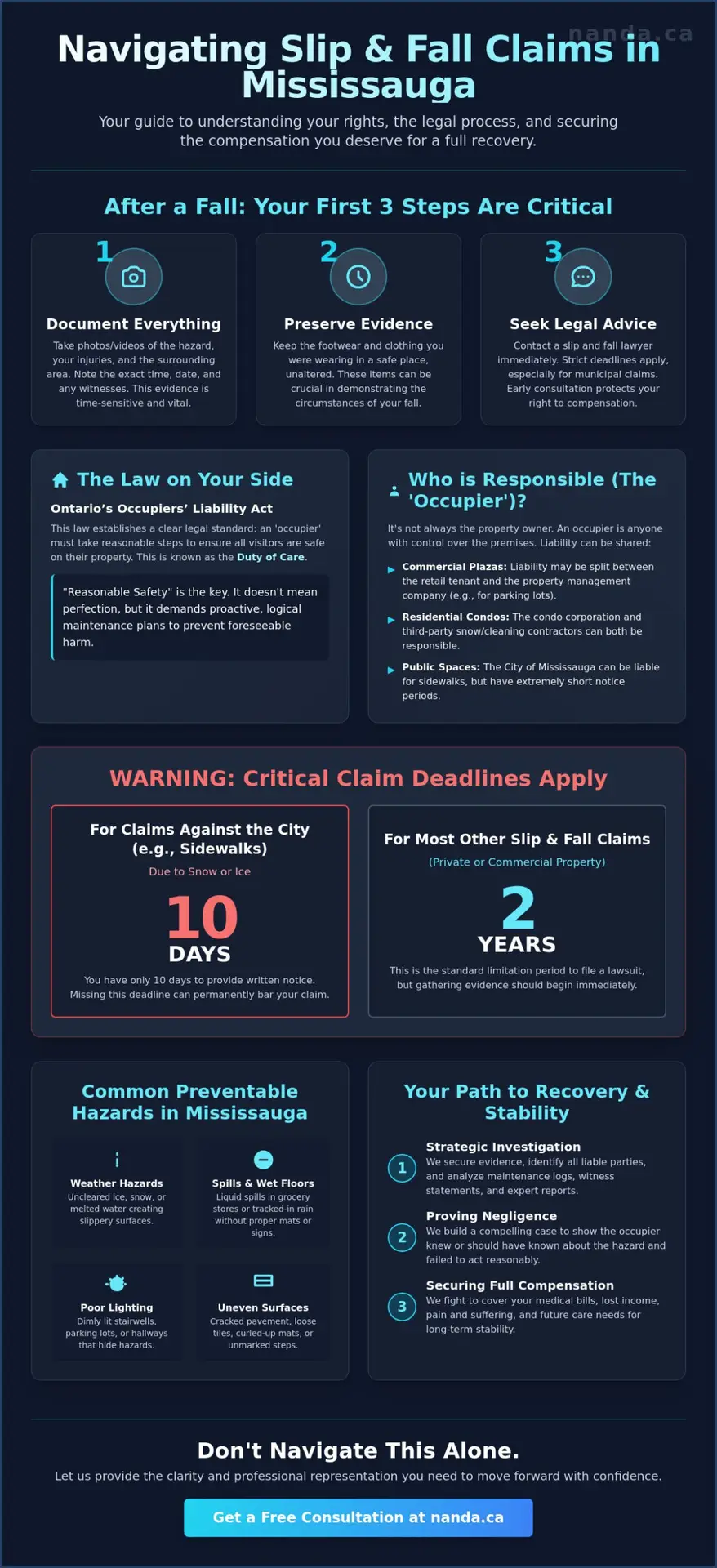 Slip and Fall Lawyer Mississauga: Your Guide to Ontario Premises Liability (2026)